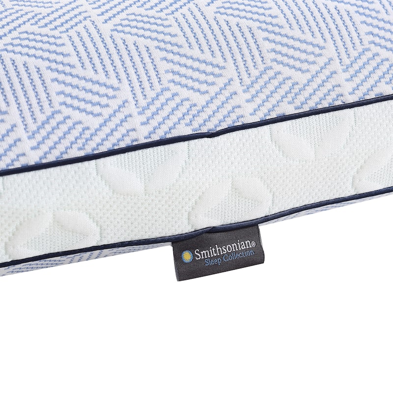Smithsonian Sleep Cool Gel Memory Foam Body Pillow With Cooling Cover - Blue