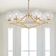 preview thumbnail 16 of 14, SAFAVIEH Lighting Greyor 34-Inch LED Metal 6-Light Chandelier, Gold - 34" x 34" x 12-84"