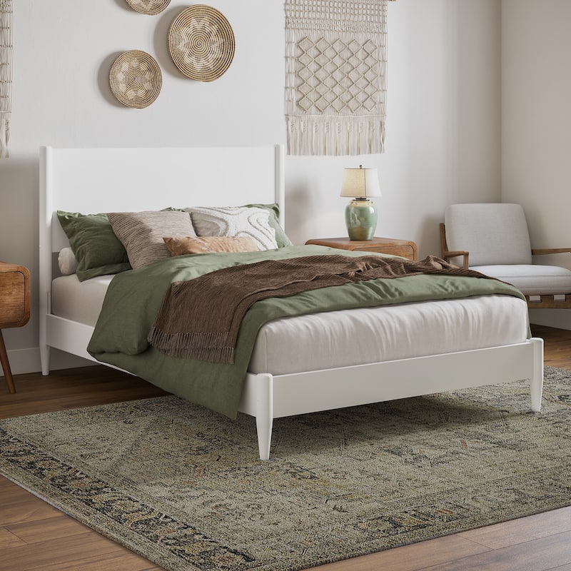 Pasadena Solid Wood Low Profile Platform Bed - White - Full