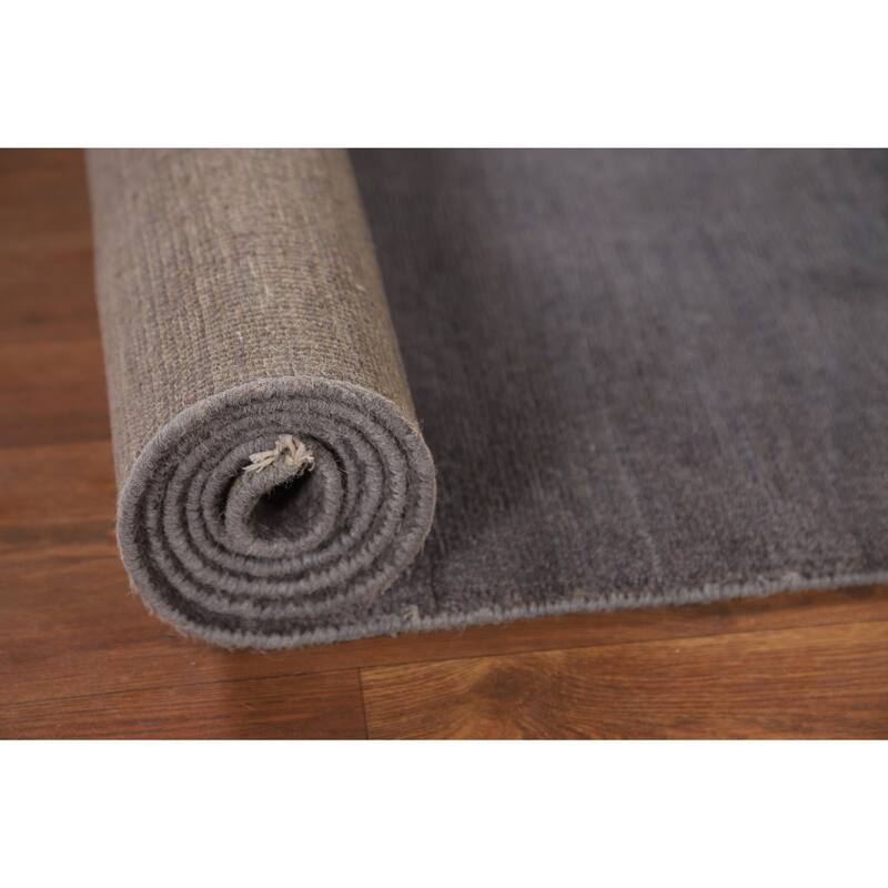 Gray Blue Modern Gabbeh Oriental Runner Rug Handmade Wool Carpet - 3'0"x 11'3"