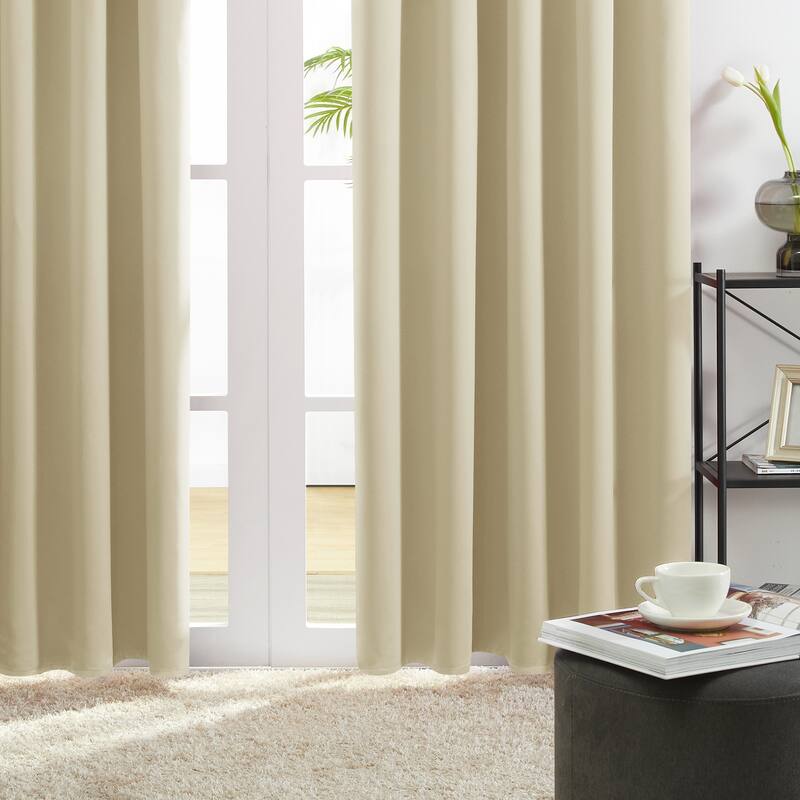 Deconovo Solid Rod Pocket Curtain Panel Pair (2 Panel)