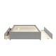 preview thumbnail 12 of 16, Simple Platform Bed Full Size Wood Bed Frame with Twin Trundle and 2 Drawers Suit for Kids Bedroom, No Box Spring Needed Grey