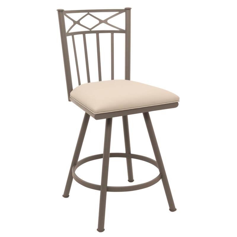 Tempo Furniture Lennix Swivel 26" Counterstool w/ Fully Welded Metal Frame (Commercial Grade) by Furnish Theory (Various Colors) - Steel Mist & Silver Dune