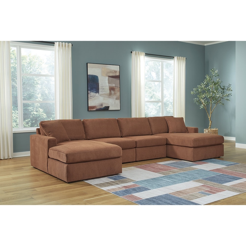Signature Design by Ashley Modmax 4-Piece Double Chaise Sectional - 142"W x 68"D x 36"H