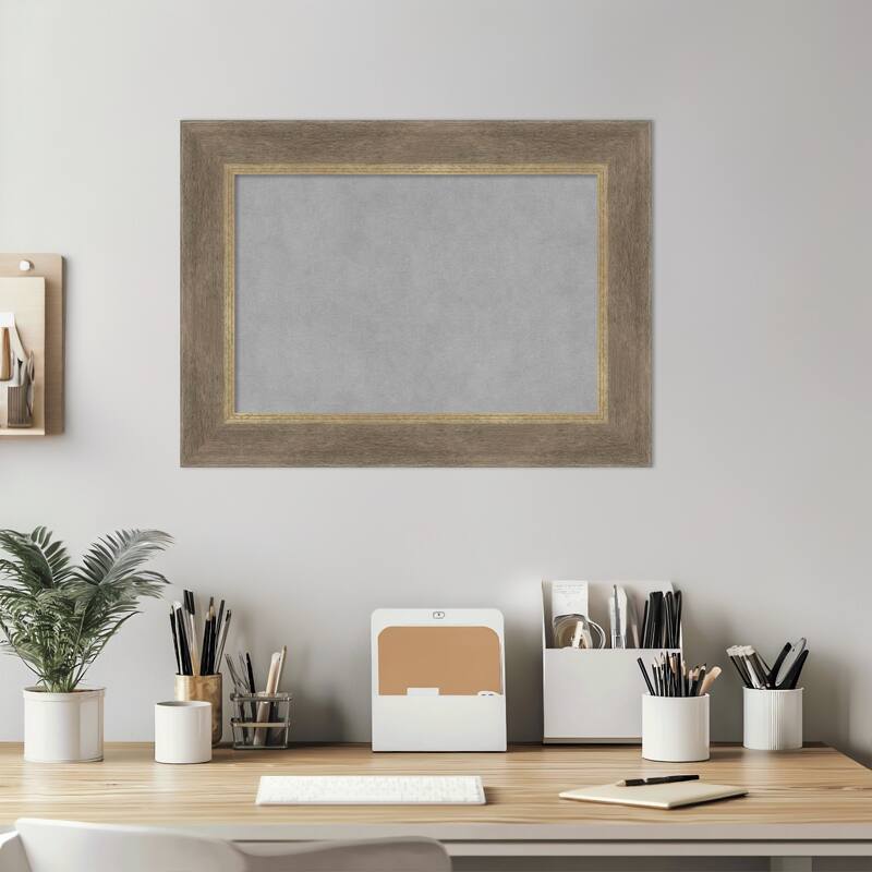 Amanti Art Driftwood Tan Framed Magnetic Board