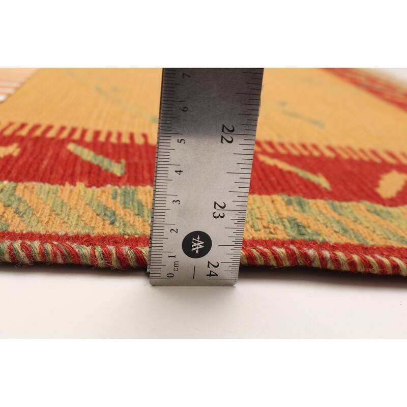 ECARPETGALLERY Flat-Weave Kashkuli Light Orange Wool Tapestry Kilim - 5'8 x 7'9