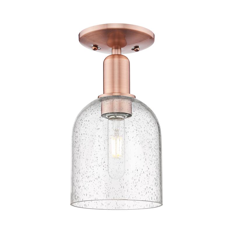 Innovations Lighting Endless Possibilities Arcadia - Bella - 1 Light 6" Semi-Flush Mount - Antique Copper/Seedy