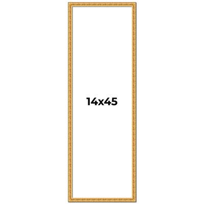14x45 Frame Gold Real Wood Picture Frame Width 1 inches | Interior