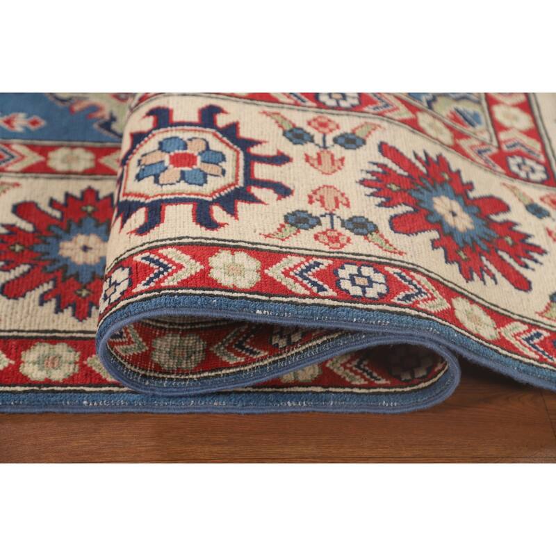 Blue Kazak Rug Hand-Knotted Oriental Wool Carpet - 8'3"x 11'6"