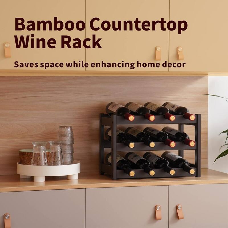 Bamboo Wine Rack, Sturdy and Durable Wine Storage