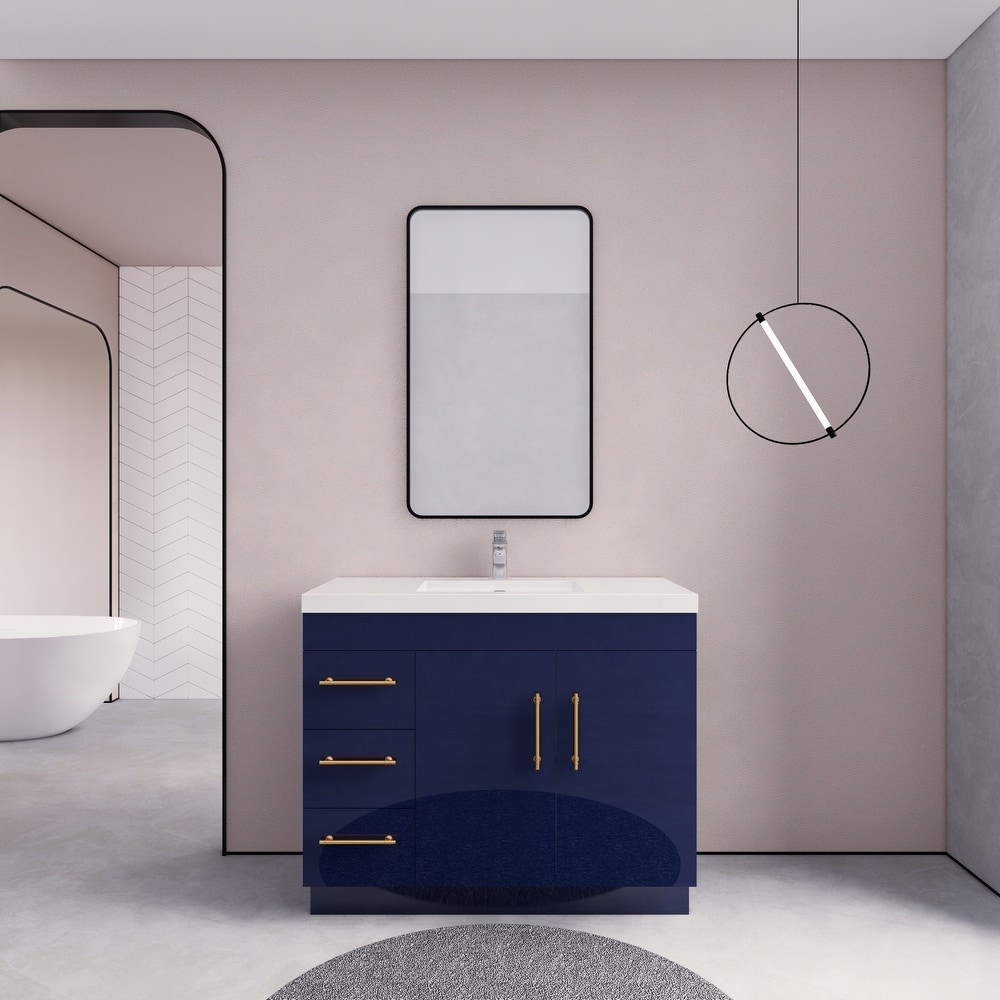 Eliza 42'' Freestanding Vanity (Left Drawers) with Single Sink