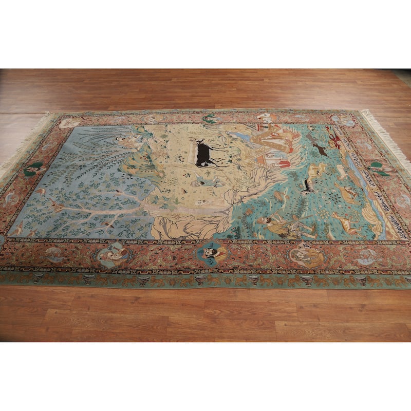 Vegetable Dye Tabriz Persian Vintage Rug Hand-Knotted Wool Carpet - 5'9" x 9'2"
