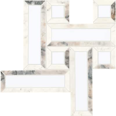 Daltile Gamma 2" Natural Stone Basketweave Wall and Floor Mosaic Tile (Set of 10)