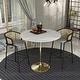 preview thumbnail 9 of 21, LeisureMod Verve 48" Round Bar Dining Table with Sintered Stone TableTop and Brushed Gold Base for Kitchen & Dining Room