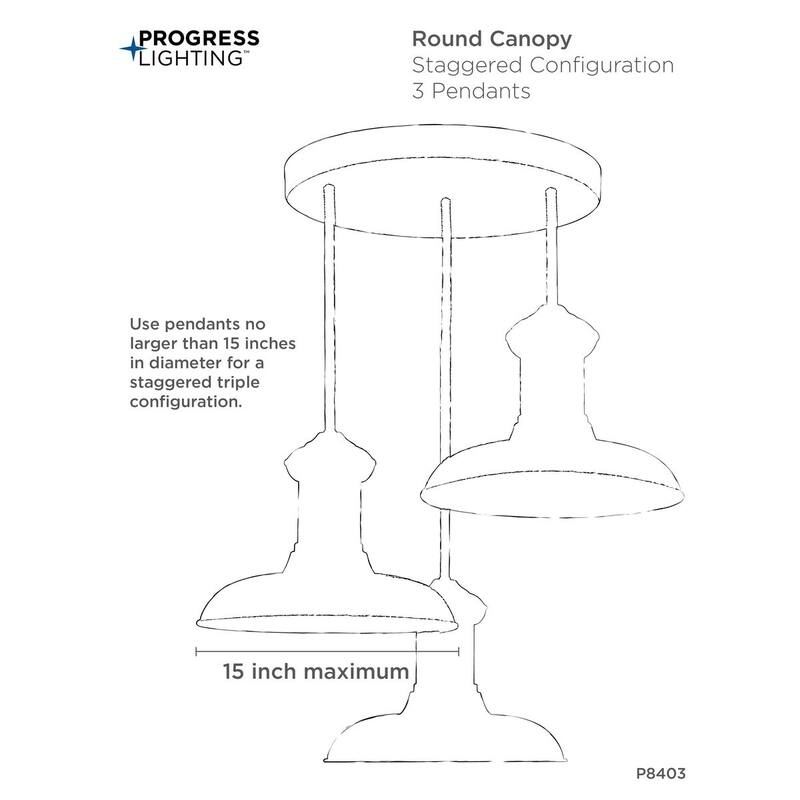 Canopy Kit 15-1 2" Round for Up to 3 Pendants - Matte Black - 15.5 in x 15.5 in x 1.37 in