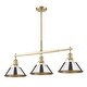 preview thumbnail 2 of 0, Yep by Golden Lighting Orwell 3-light Island Light in Brushed Champagne Brass and Chrome shade - Gold