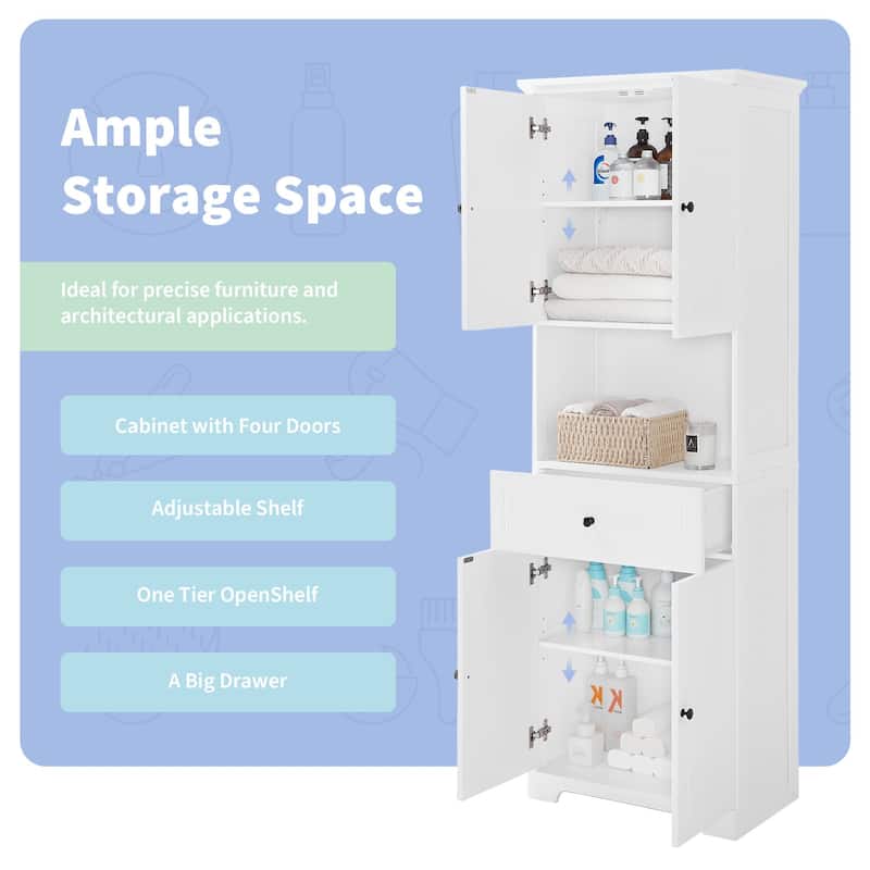 Modern Wooden Bathroom Linen Cabinet