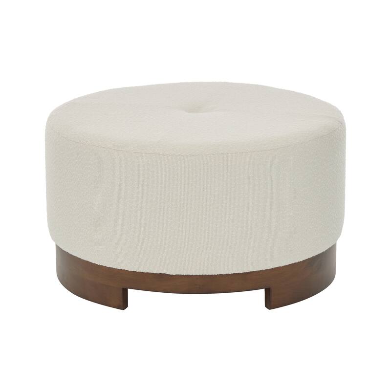 Christopher Knight Home - Monroe Modern Upholstered Ottoman/ Foot Stool with Wooden Base Round
