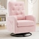 preview thumbnail 6 of 45, HOMYKA Swivel Rocking Upholstered Armchair Nursery Glider Linen Accent Chairs