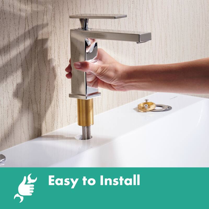 Hansgrohe 73002 Tecturis E 1.2 GPM Single Hole Bathroom Faucet with