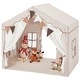 preview thumbnail 30 of 28, EROMMY Kids Tent Playhouse with LED Star Lights and Padded Mat, Large Indoor Toddler Tent for Boys and Girls.