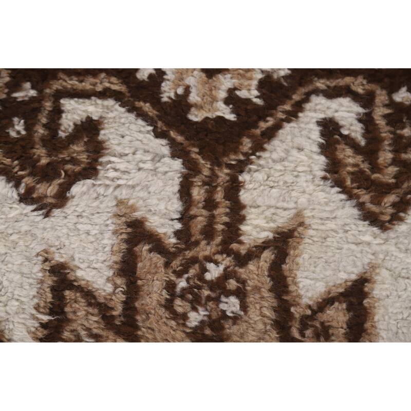 Tribal Anatolian Turkish Runner Rug Handmade Beige Wool Carpet - 3'6"x 11'9"