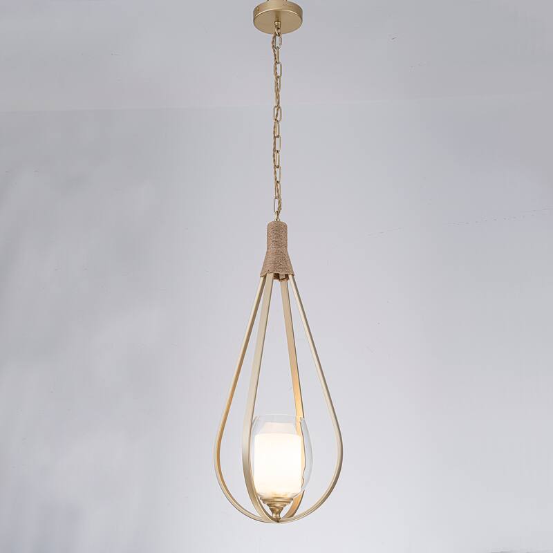 Dawana 1-Light Modern Pendant Light with Jute Accents - 27 in. Tall