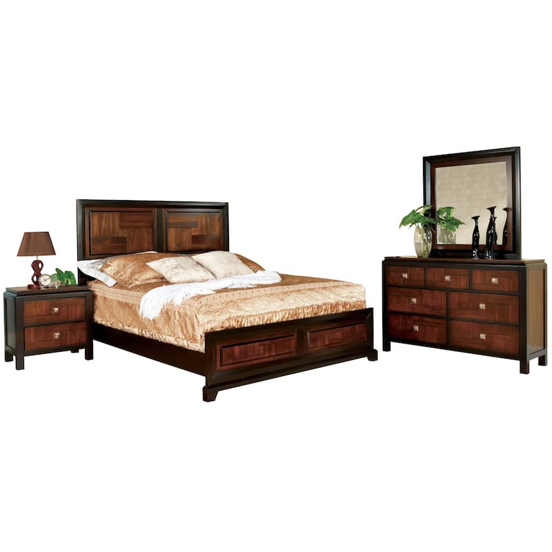 Furniture of America Figh Contemporary Walnut 4-piece Bedroom Set