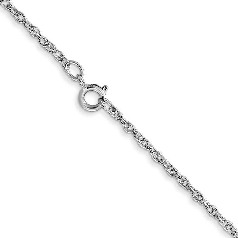 Curata 10k White Gold 1.15mm Carded Cable Rope Chain Necklace (Spring Ring)