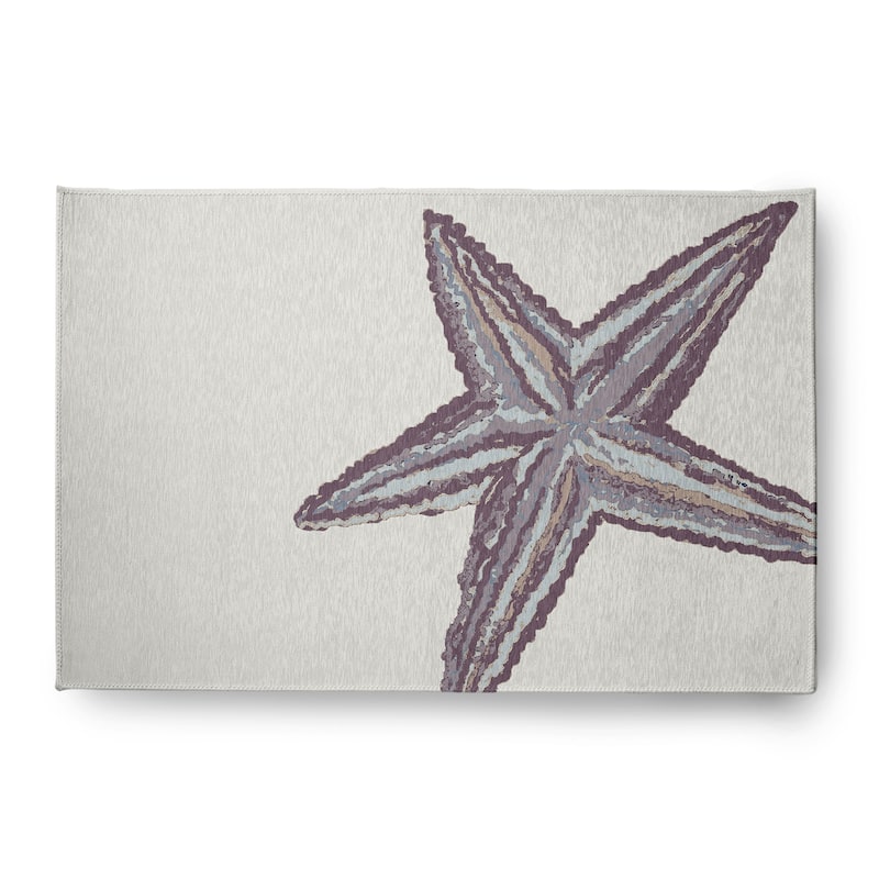 Large Starfish Nautical Indoor/Outdoor Rug - Dusty Purple - 4' x 6'