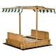 preview thumbnail 13 of 30, Outsunny Kids Sandbox with Cover, Outdoor Wooden Sandbox with Canopy - 41.75" x 41.75" x 47.75"