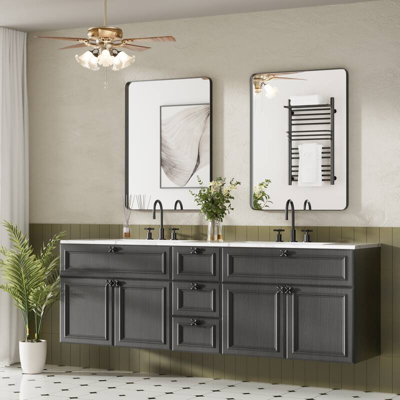 Rectangle Bathroom Vanity Mirror with Metal Frame(Vertical/Horizontal)