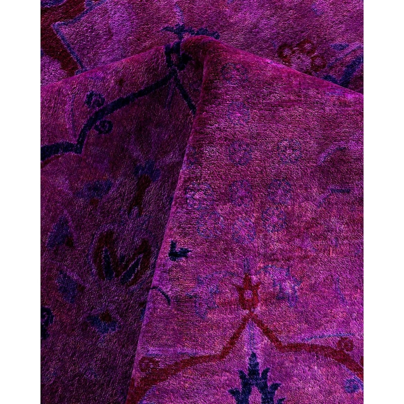 Fine Vibrance One-of-a-Kind Hand-Knotted Area Rug - Purple, 8' 3" x 10' 5" - 8' 3" x 10' 5"