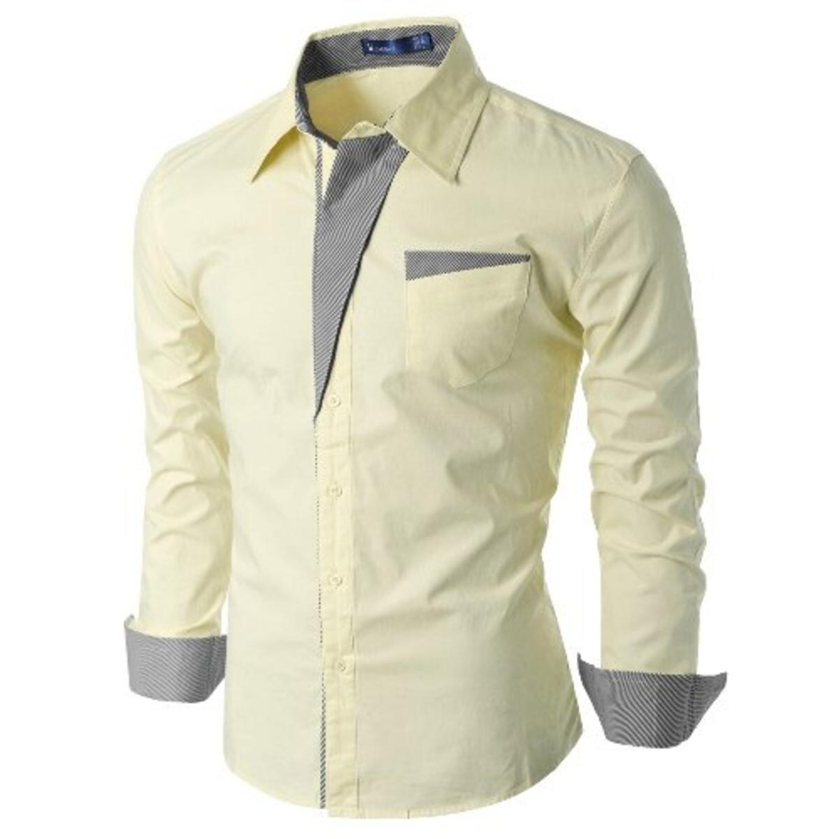 Shop Doublju Mens Button Down Shirt Poplin Pinstripe M