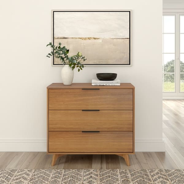 Haven 3-Drawer Dresser with Pull Handles - Walnut
