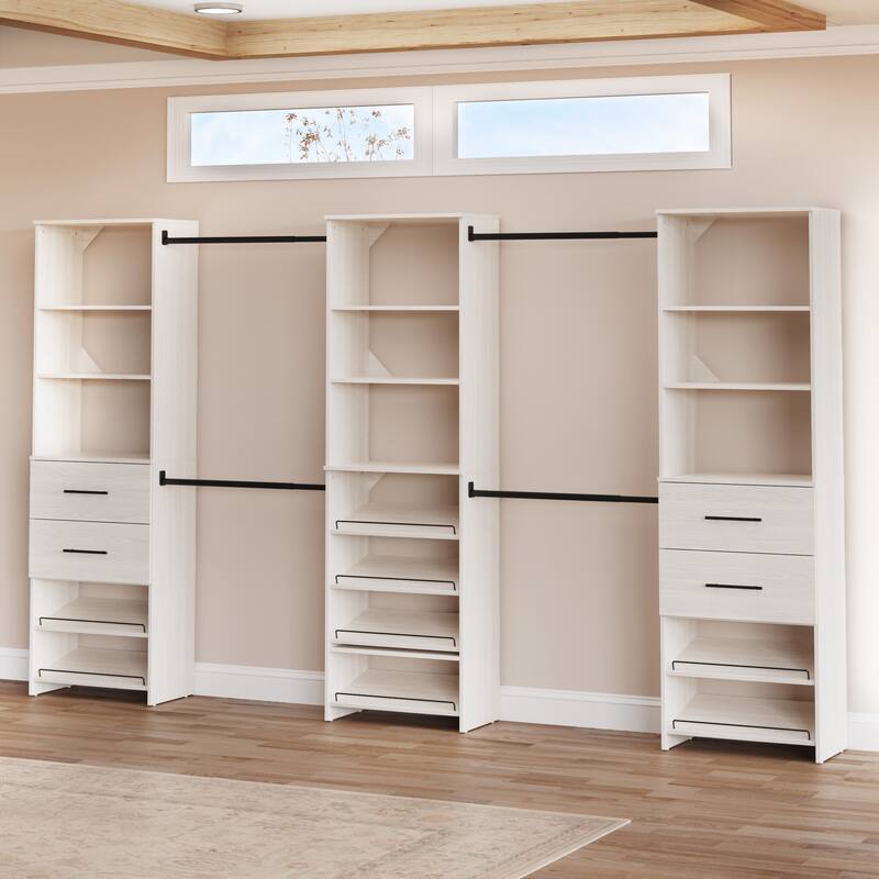 ClosetMaid SuiteSymphony Modern 3-Tower 4-Drawer Closet Organizer System with Shoe Storage