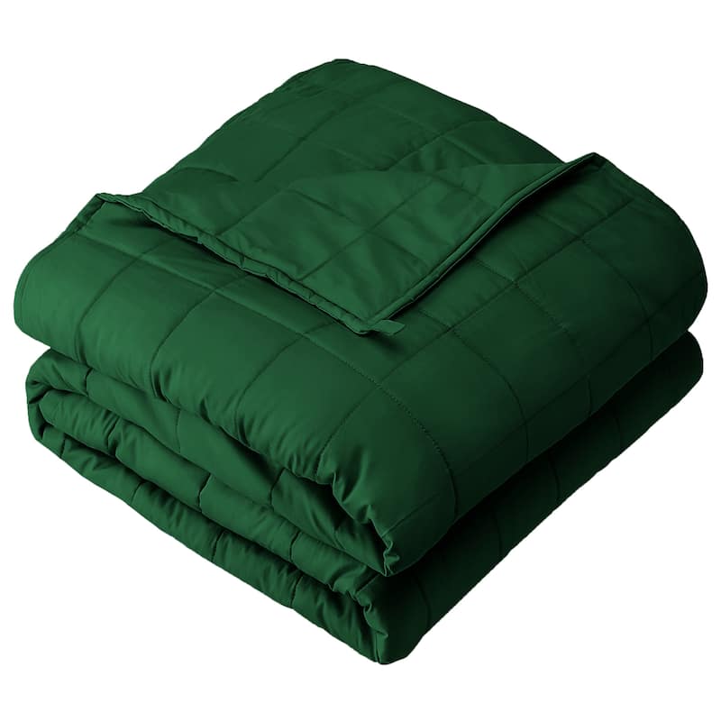 Bare Home Weighted Sensory Blanket - 60"x80" - 17lbs - Cotton Forest Green