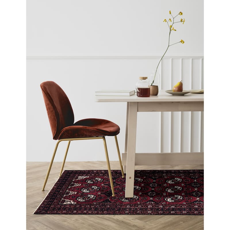 ECARPETGALLERY Hand-knotted Teimani Dark Red Wool Rug - 2'9 x 5'8