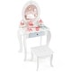 preview thumbnail 1 of 8, Kids 2-in-1 Princess Makeup Table and Chair Set with Removable Mirror-White - 19.5" x 13.5" x 36.5"