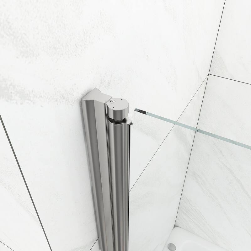 34 in. W x 58 in. H Pivot Tub Door with Clear Tempered Glass - 34" x 58"