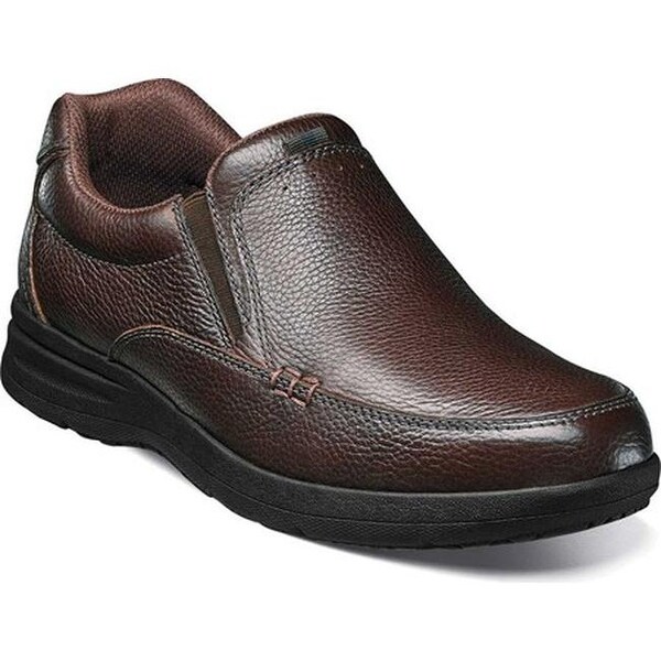Shop Nunn Bush Men's Cam Moc Toe Slip On Brown Tumbled Leather - Free ...