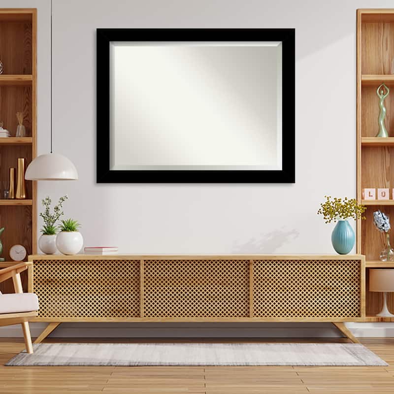 Basic Beveled Wood Framed Wall Mirror