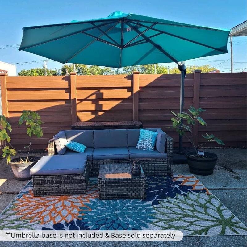 PURPLE LEAF 11 ft Round 360 Degree Rotation Patio Cantilever Umbrella