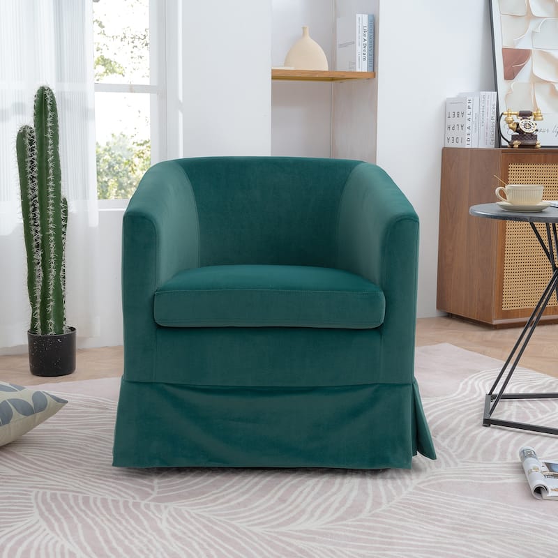 27.36" Wide Modern Swivel Chairs Upholstery Accent Barrel Sofa Chairs For Bedroom Living Room Office Apartment