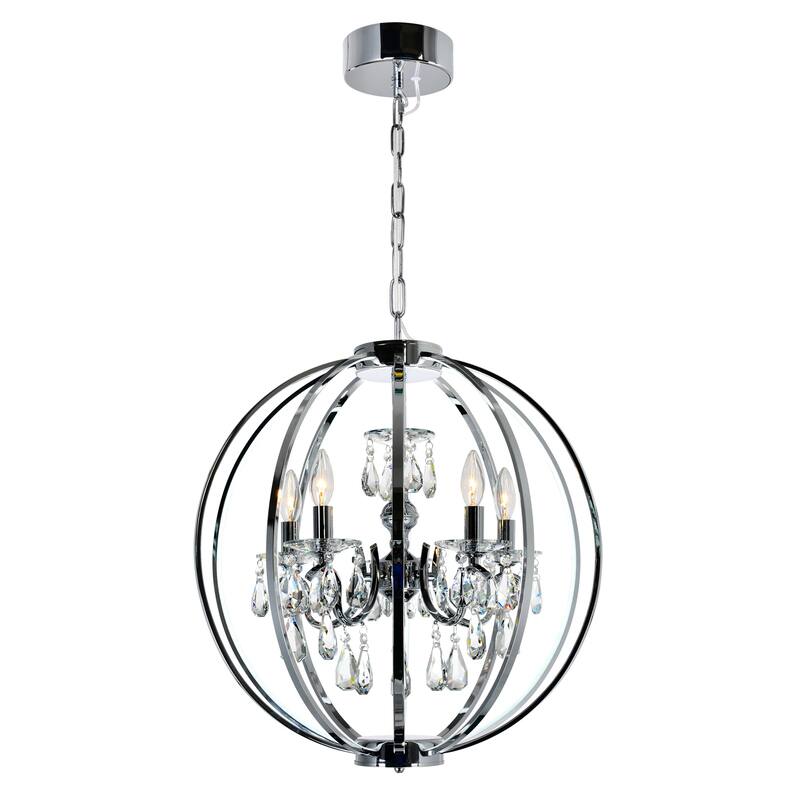 Abia 5 Light Up Chandelier With Chrome Finish