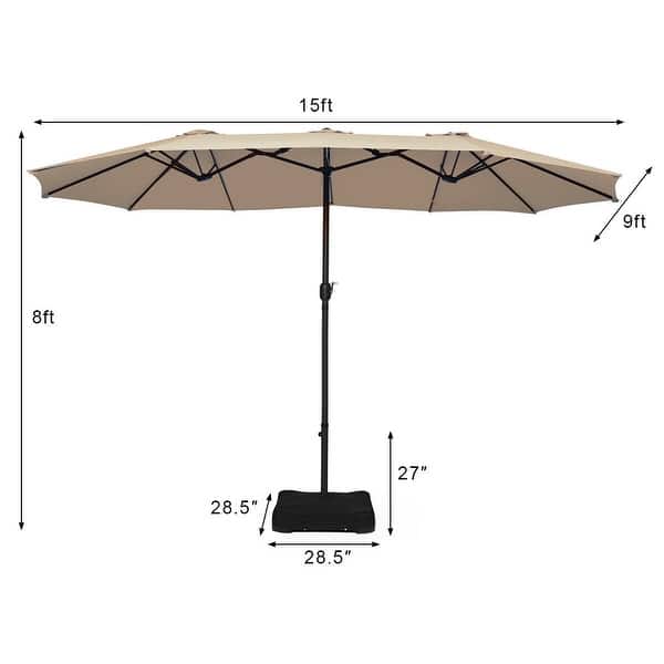 Shop Black Friday Deals On 15 Ft Patio Umbrella Outdoor Umbrella With Crank Base Overstock 30732408