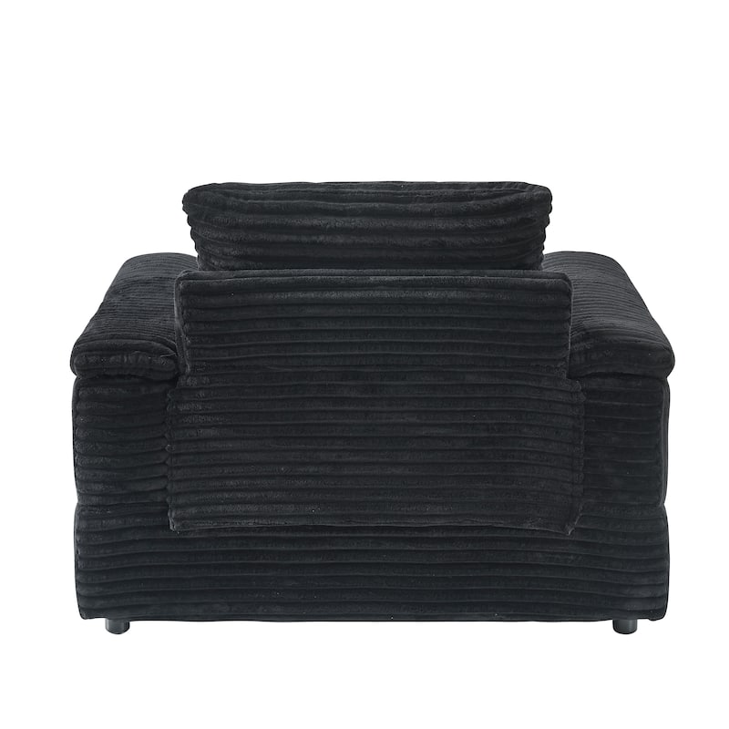 Corduroy Single Sofa Sets with 2 Throw Pillows and 500lb Weight Capacity