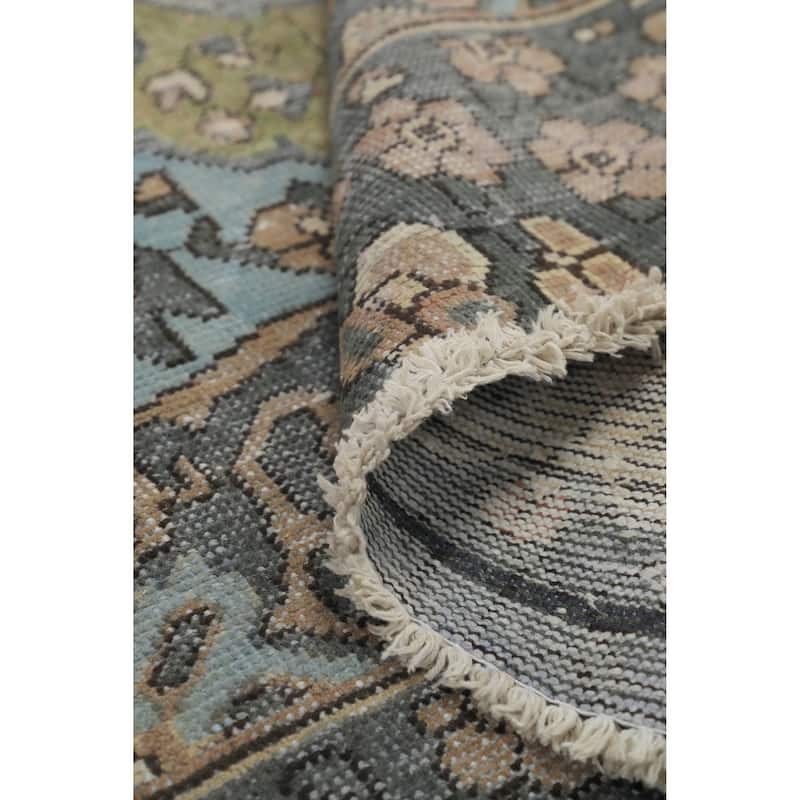Hand Knotted Oriental 100% Wool Carpet Traditional Medallion Navy Blue & Blues Bakhtiari Area Rug - 6' 7'' X 4' 4''