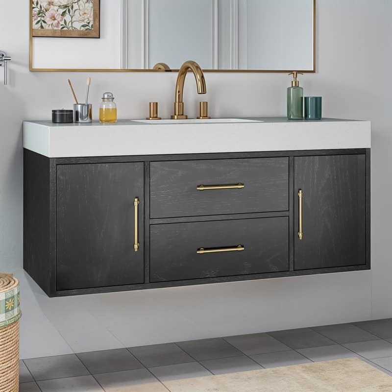 Moasis 40" Floating Bathroom Vanity with 2 Drawer and 2 Cabinet
