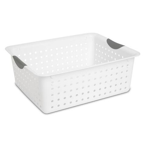 Sterilite Large Ultra Plastic Household Organizer Basket, White (120 Pack)